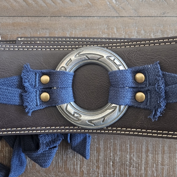 Disney Other - Disney Brown and Blue Belt with Silver Buckle
